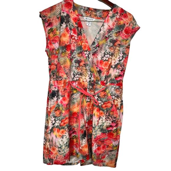 Athleta Marlow Romper- Feminine Floral, Sz Small, Pockets, Nursing‎ Friendly - Picture 1 of 10